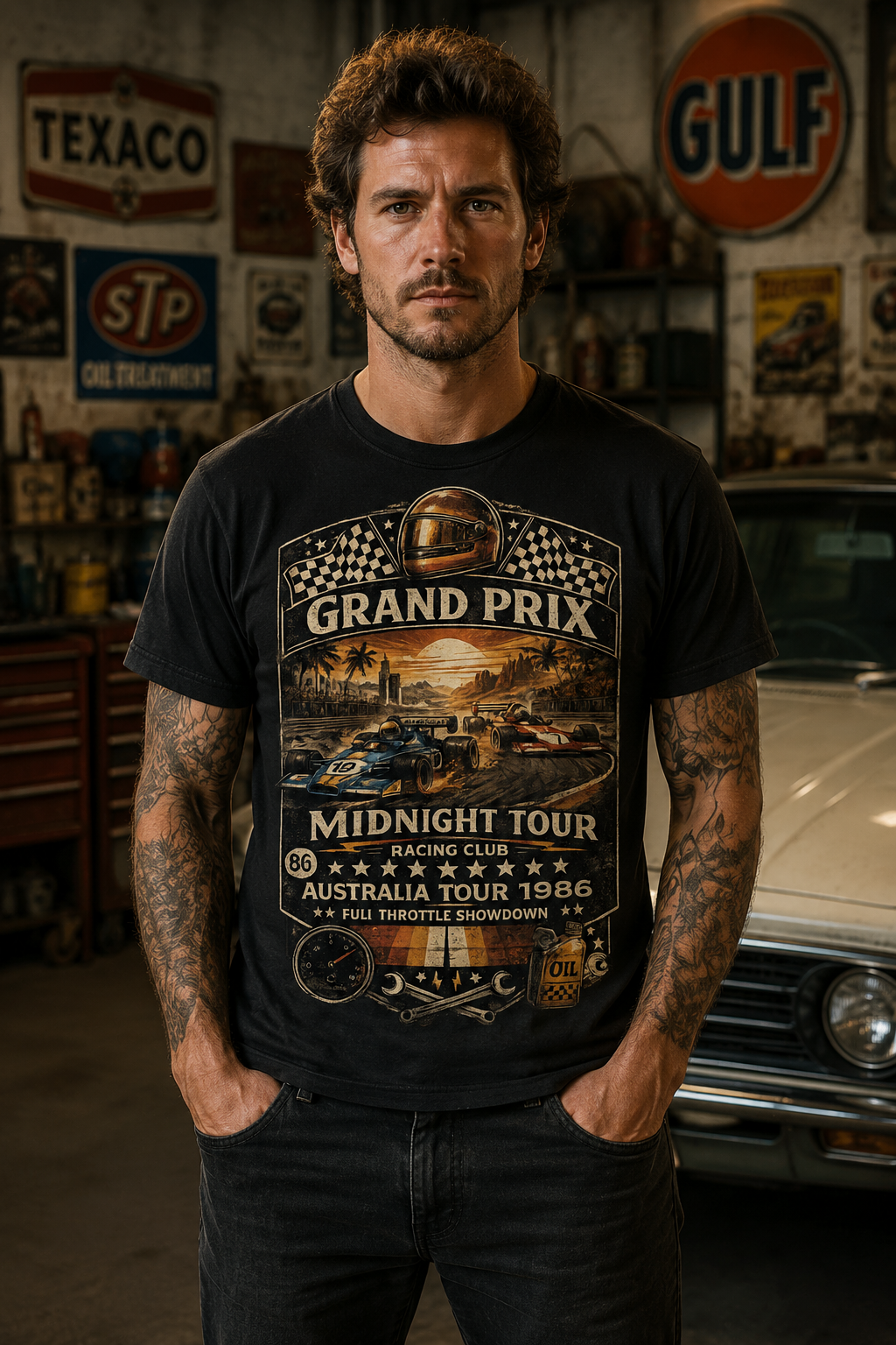 T-Shirt Vintage Grand Prix Midnight Tour 1986