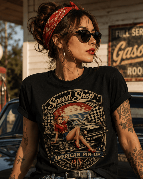 T-shirt vintage American Pin-up - Tshirt Vintage Factory