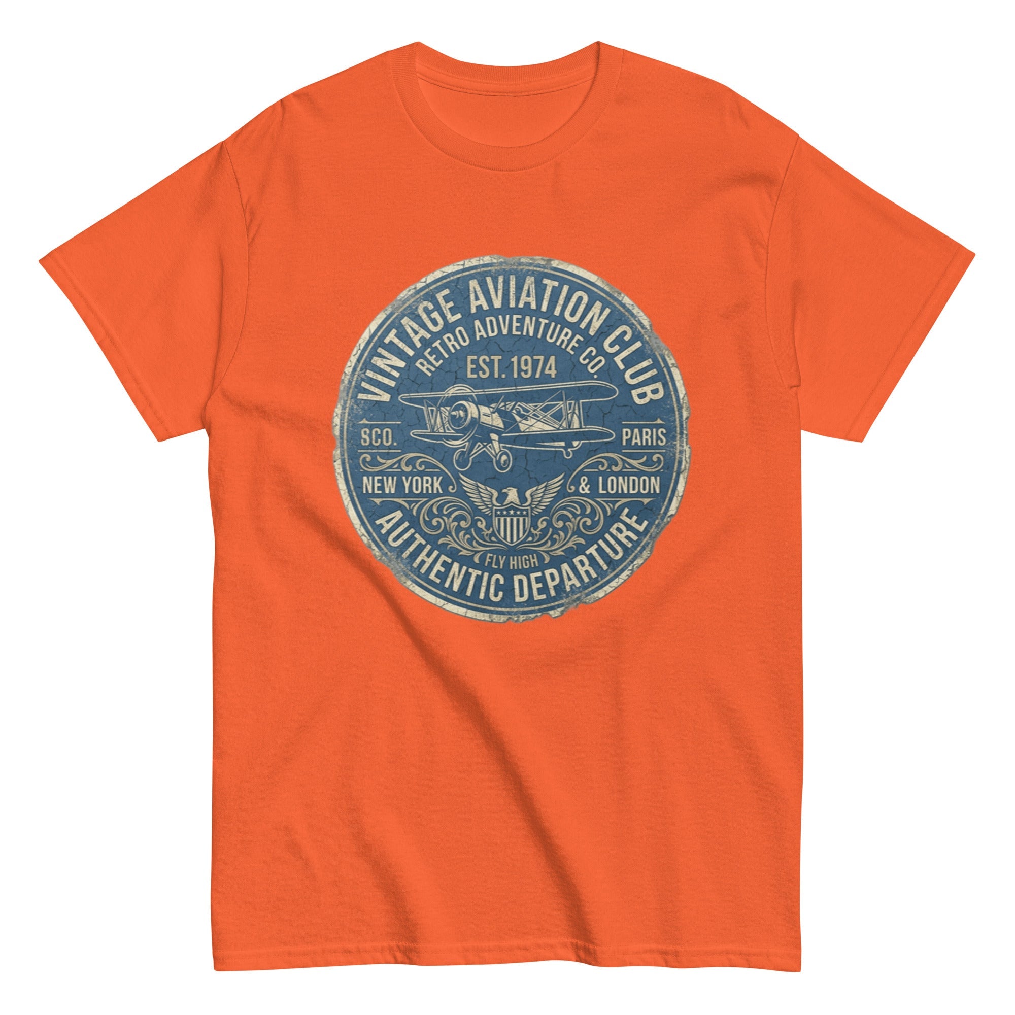 T-shirt Vintage Aviation Club 1974 - Tshirt Vintage Factory