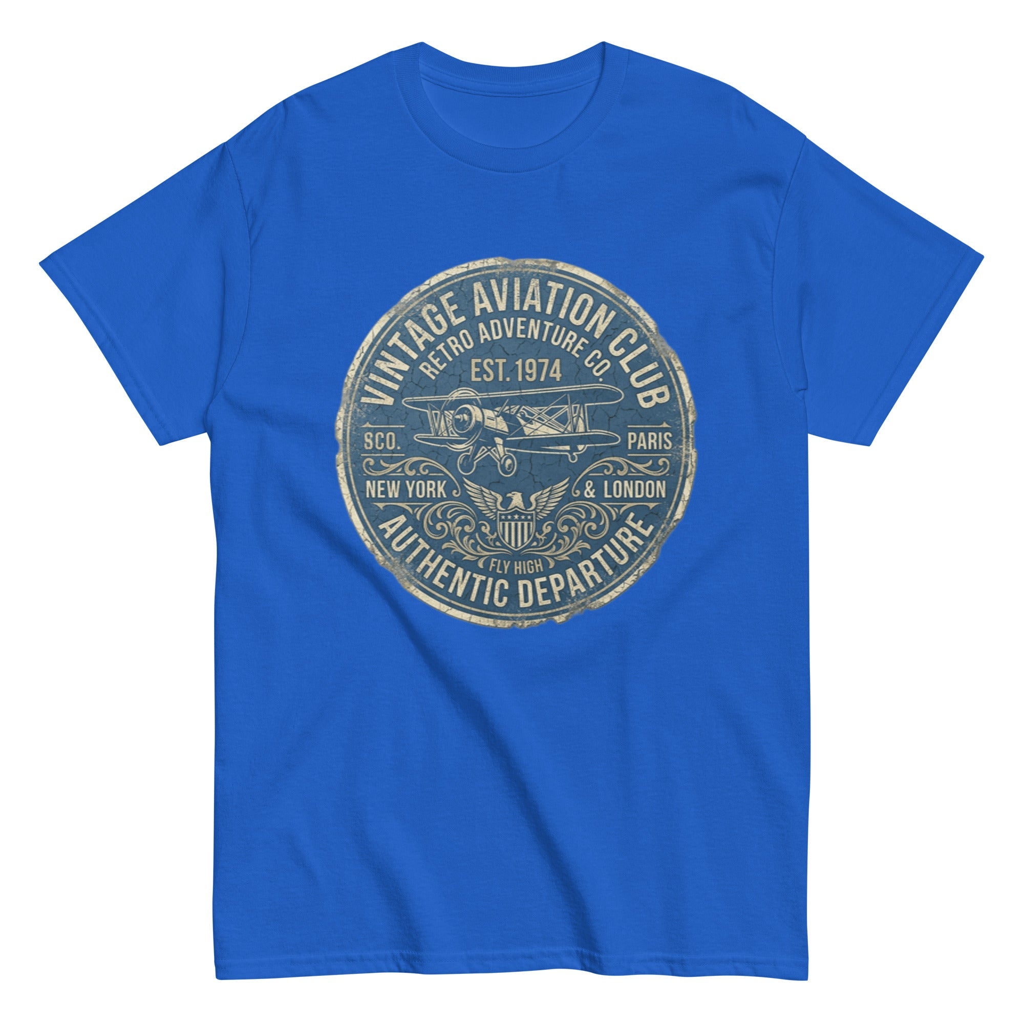 T-shirt Vintage Aviation Club 1974 - Tshirt Vintage Factory