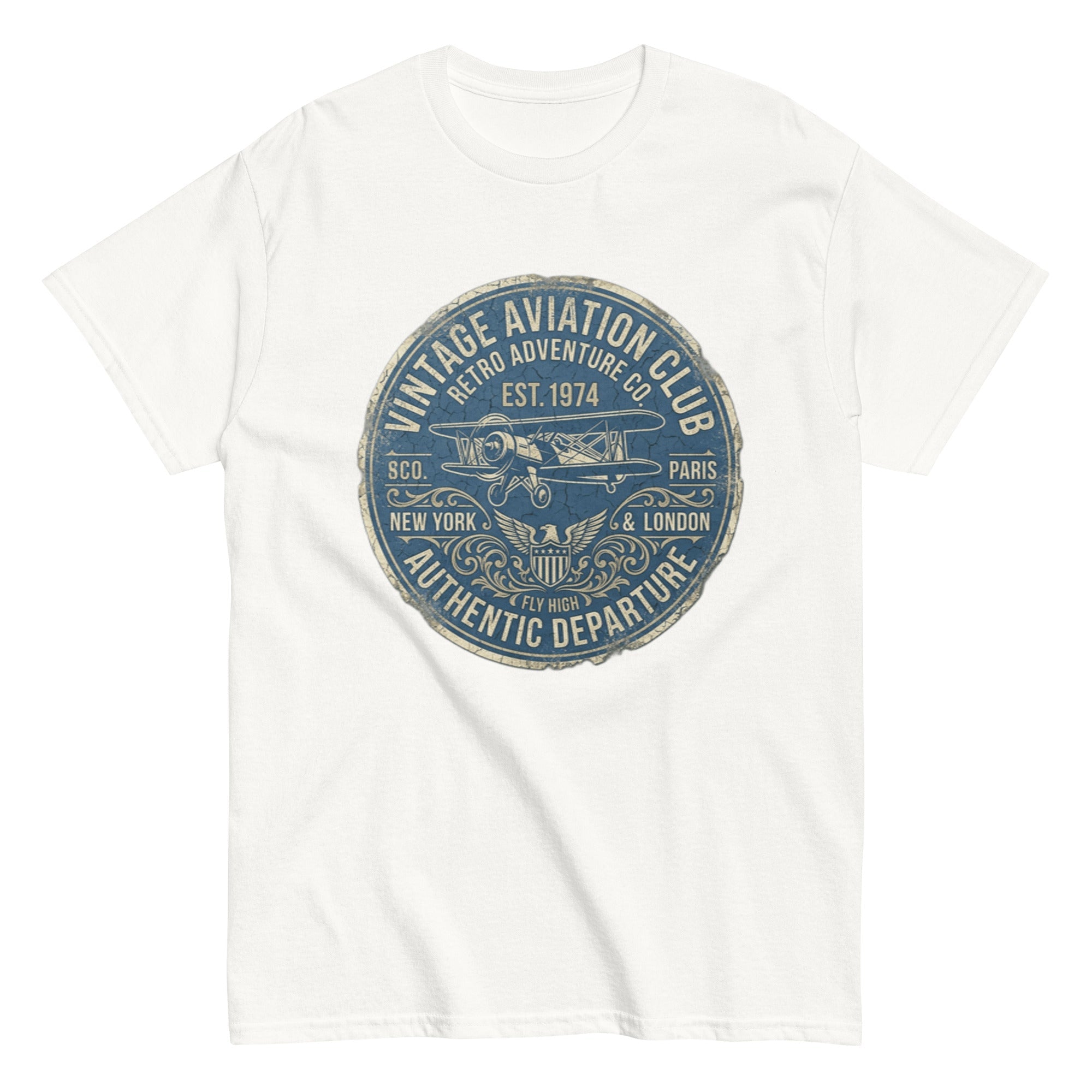 T-shirt Vintage Aviation Club 1974 - Tshirt Vintage Factory
