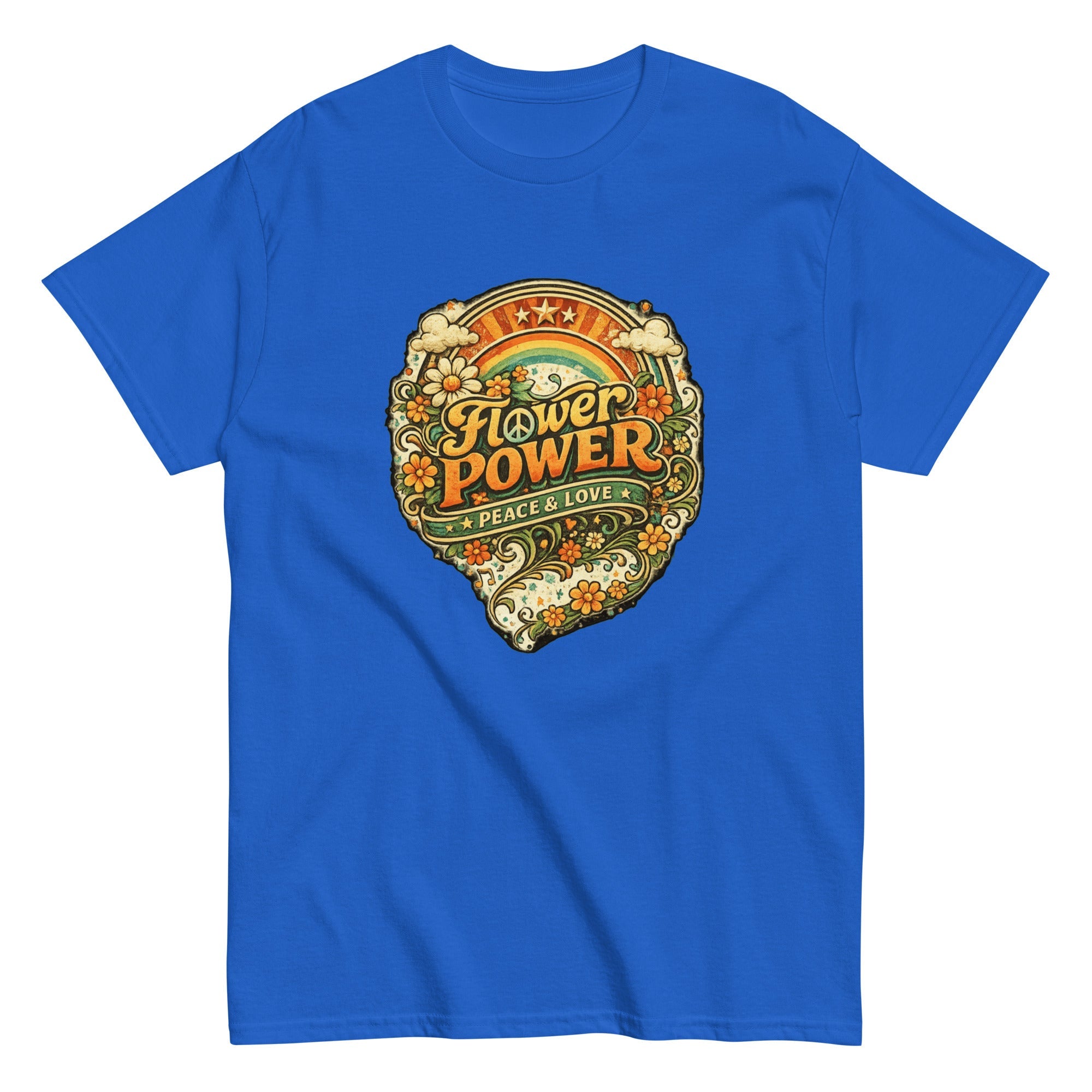 T-Shirt Vintage “Flower Power – Peace & Love” - Tshirt Vintage Factory