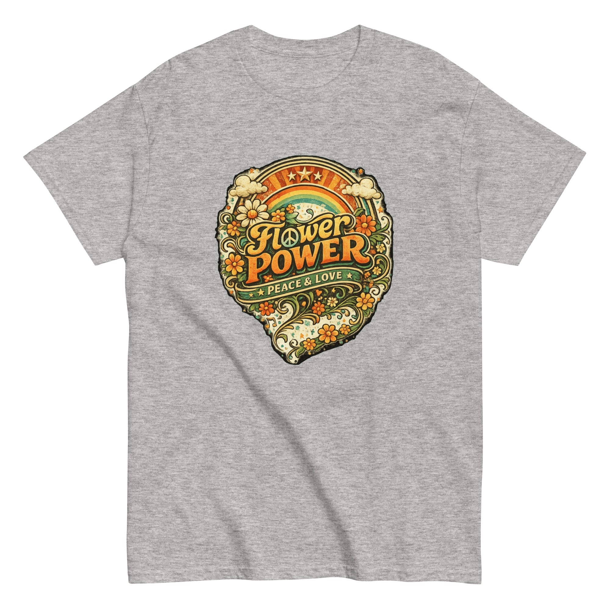 T-Shirt Vintage “Flower Power – Peace & Love” - Tshirt Vintage Factory