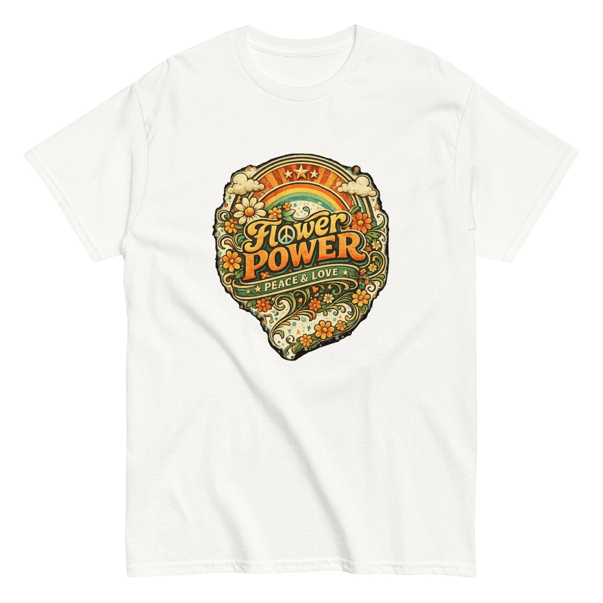 T-Shirt Vintage “Flower Power – Peace & Love” - Tshirt Vintage Factory