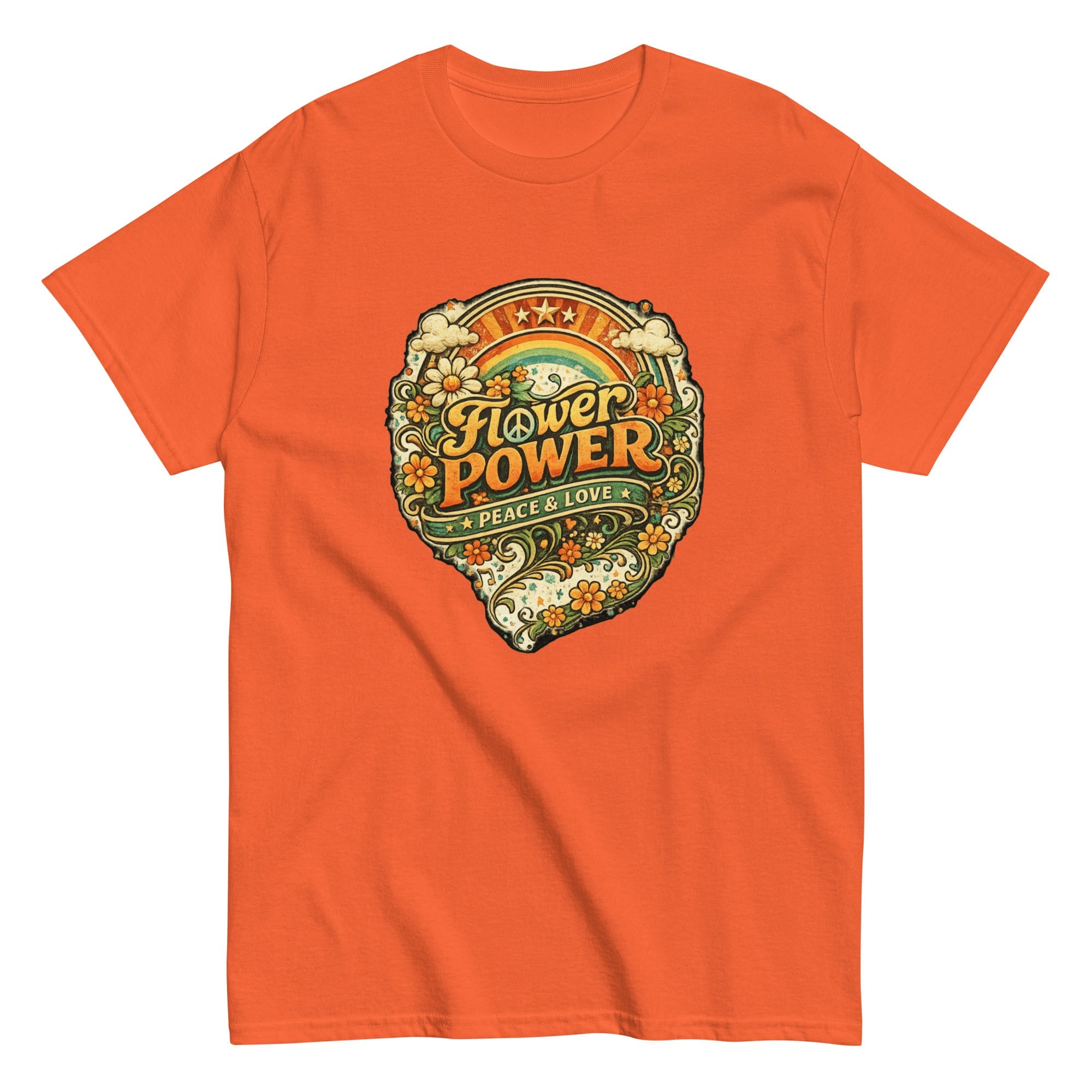 T-Shirt Vintage “Flower Power – Peace & Love” - Tshirt Vintage Factory