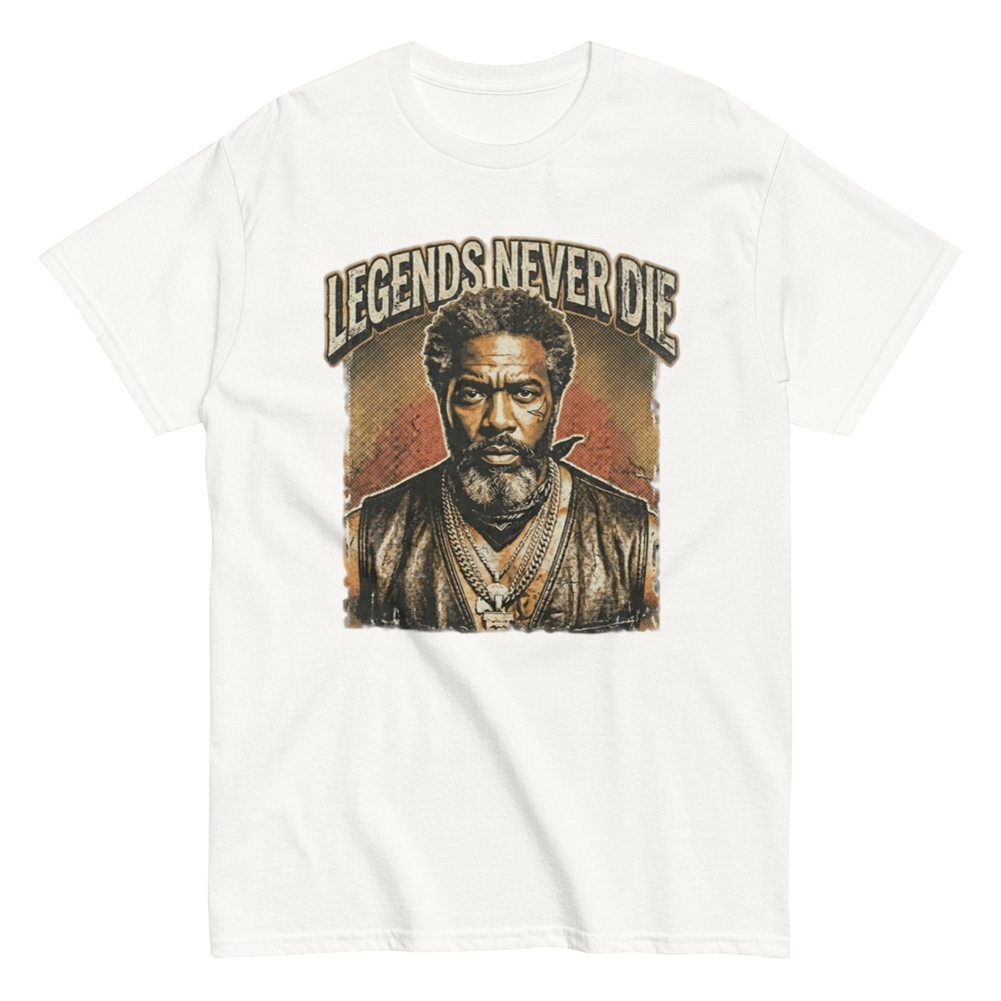 T-shirt vintage Légende Never Die : L'Empreinte de l'Immortalité - Tshirt Vintage Factory