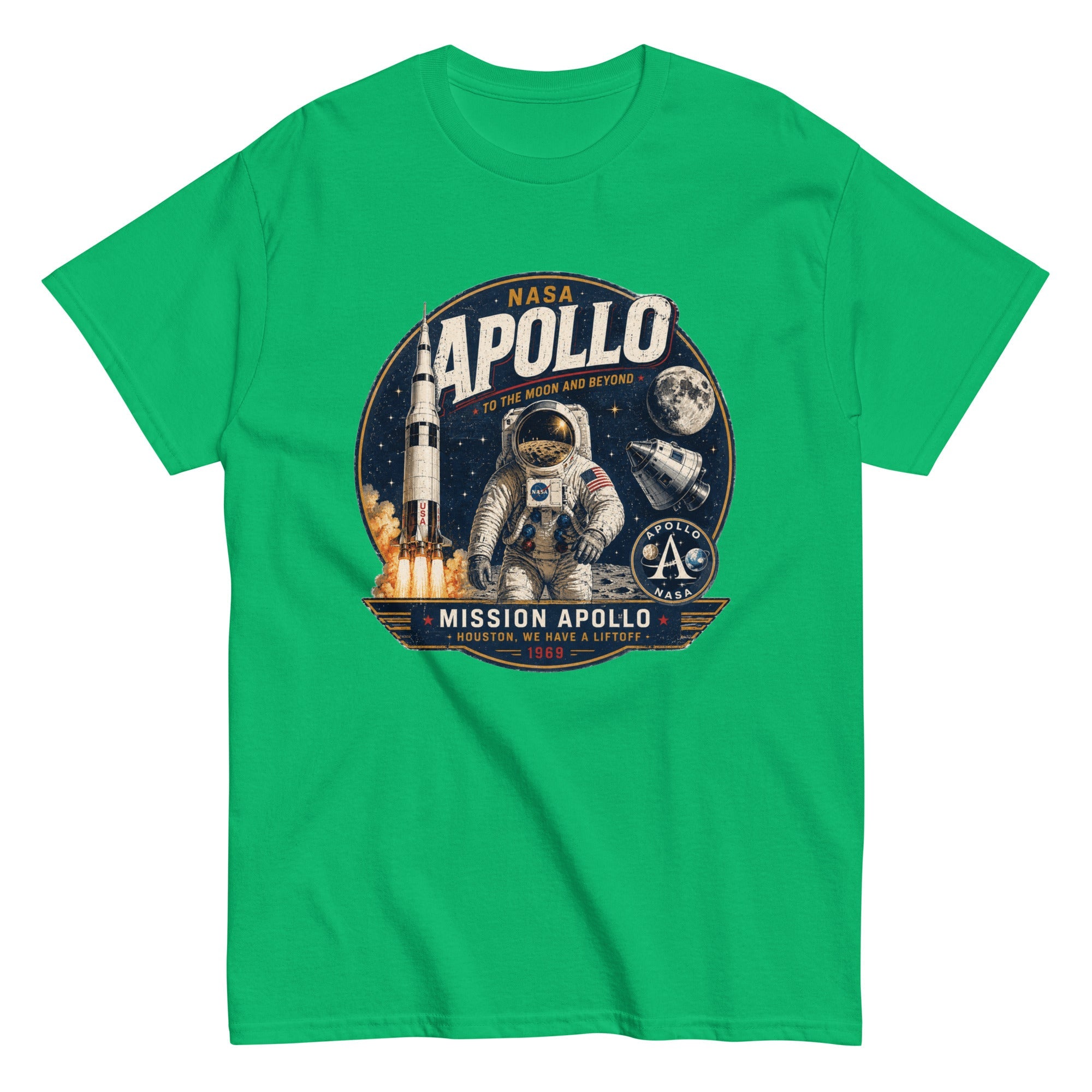 T-Shirt Vintage "Mission Apollo – Houston, We Have a Liftoff" - Tshirt Vintage Factory