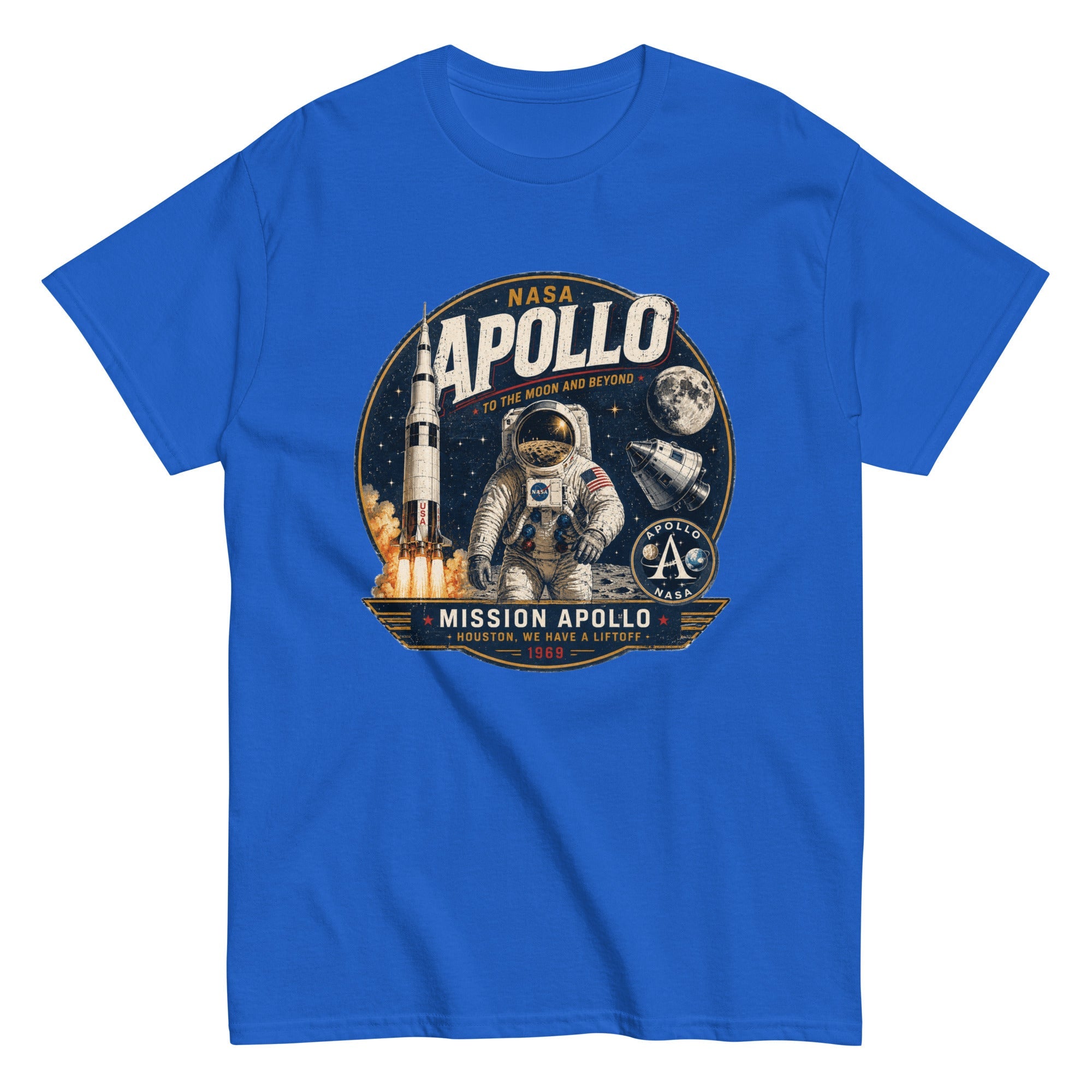 T-Shirt Vintage "Mission Apollo – Houston, We Have a Liftoff" - Tshirt Vintage Factory