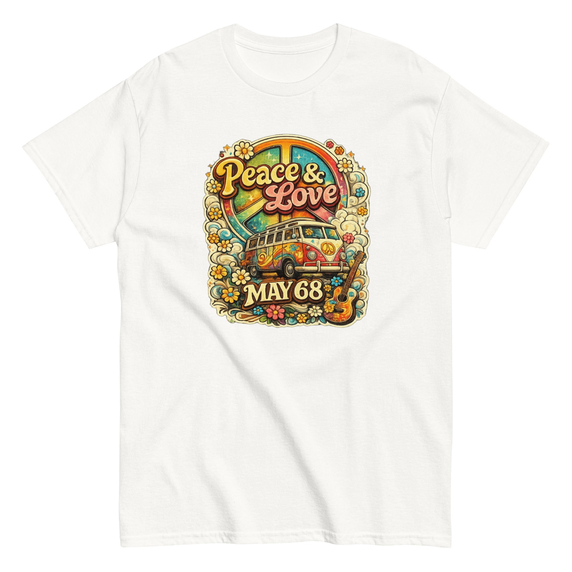 T-shirt vintage Peace & Love Mai 68 - Tshirt Vintage Factory