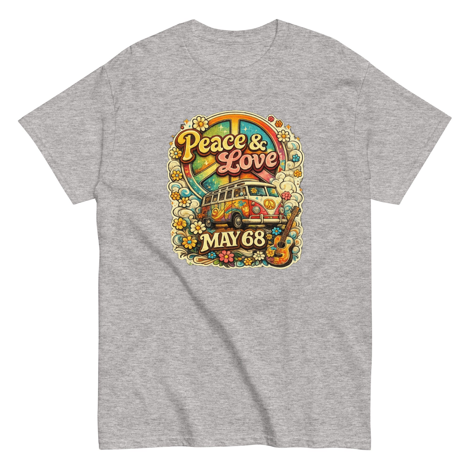 T-shirt vintage Peace & Love Mai 68 - Tshirt Vintage Factory