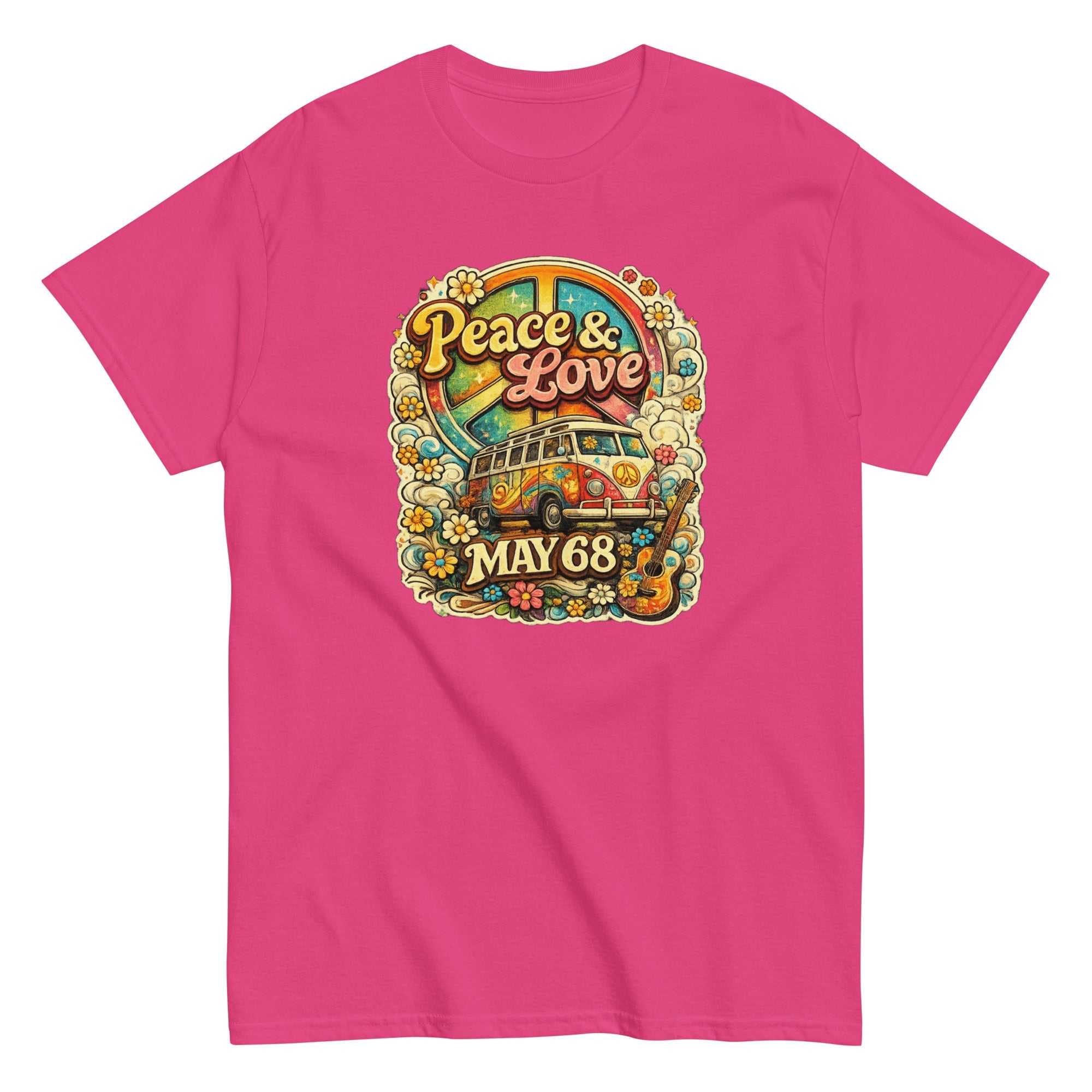 T-shirt vintage Peace & Love Mai 68 - Tshirt Vintage Factory