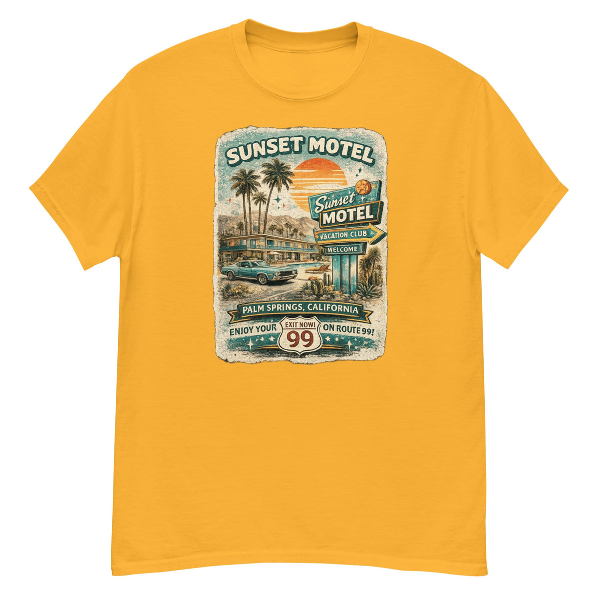 T-Shirt Vintage Sunset Motel - Tshirt Vintage Factory