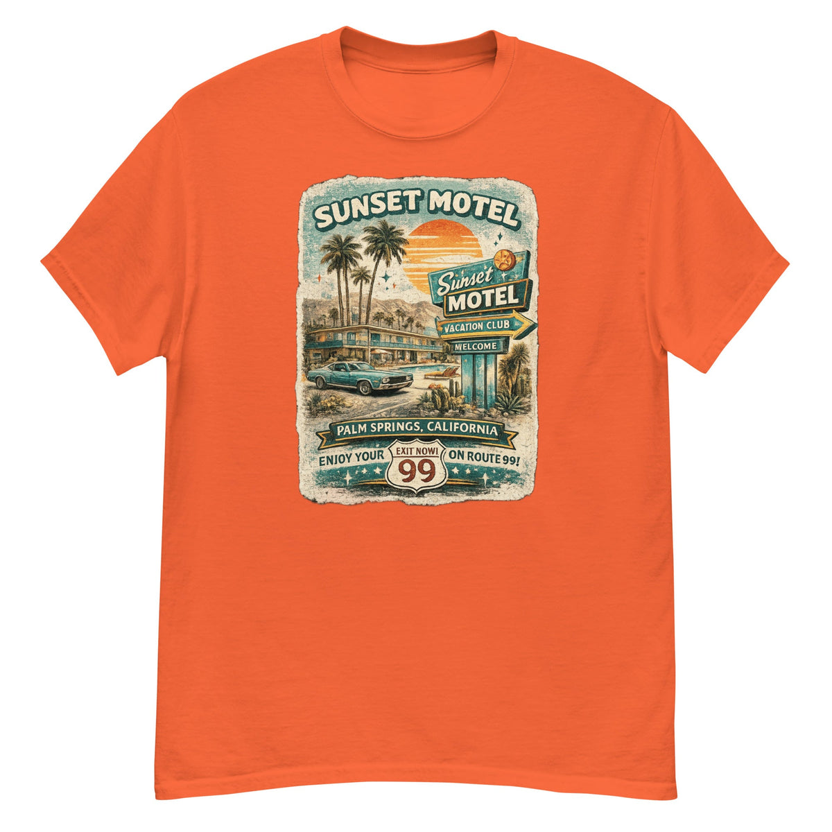 T-Shirt Vintage Sunset Motel - Tshirt Vintage Factory