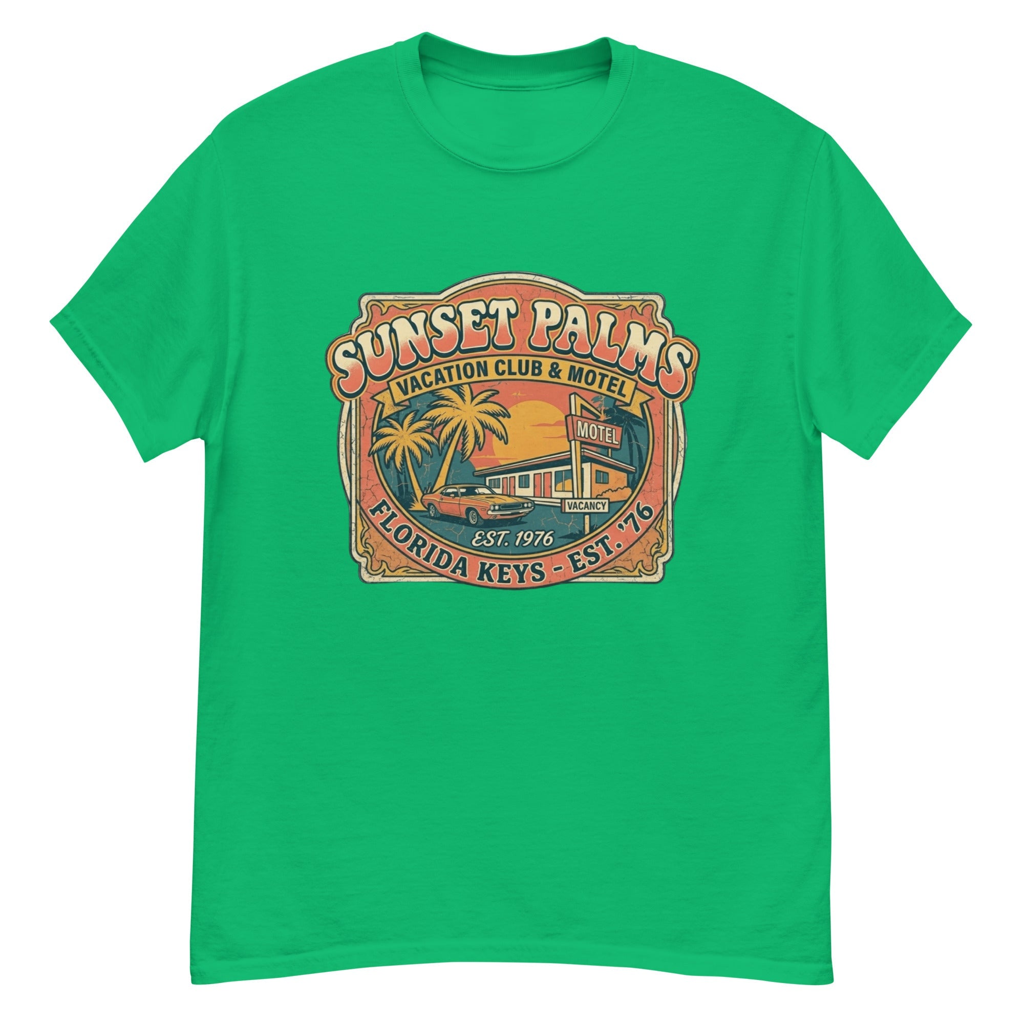 T-Shirt Vintage Sunset Palms – Vacation Club & Motel - Tshirt Vintage Factory