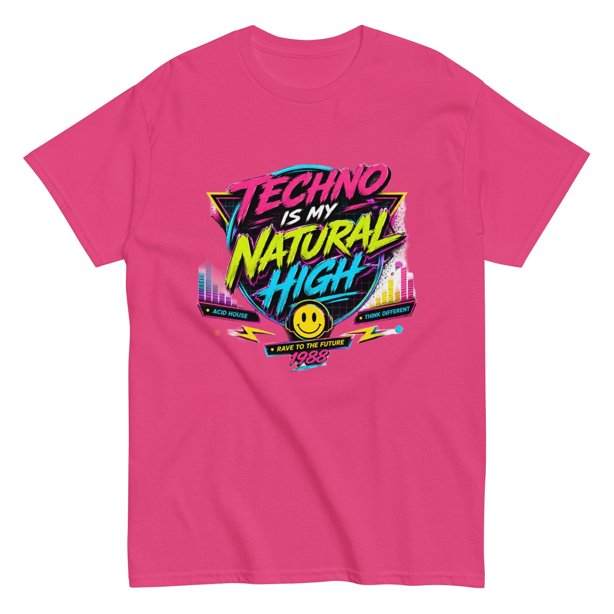 T-Shirt Vintage Techno Is My Natural High 1988. - Tshirt Vintage Factory