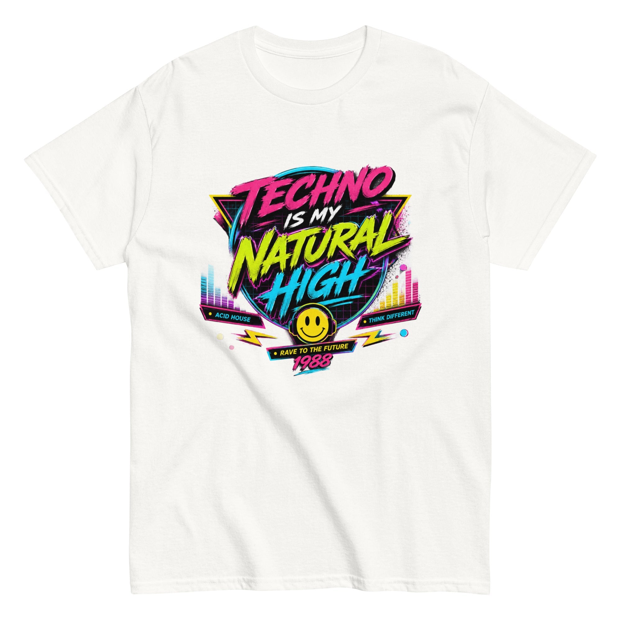 T-Shirt Vintage Techno Is My Natural High 1988. - Tshirt Vintage Factory