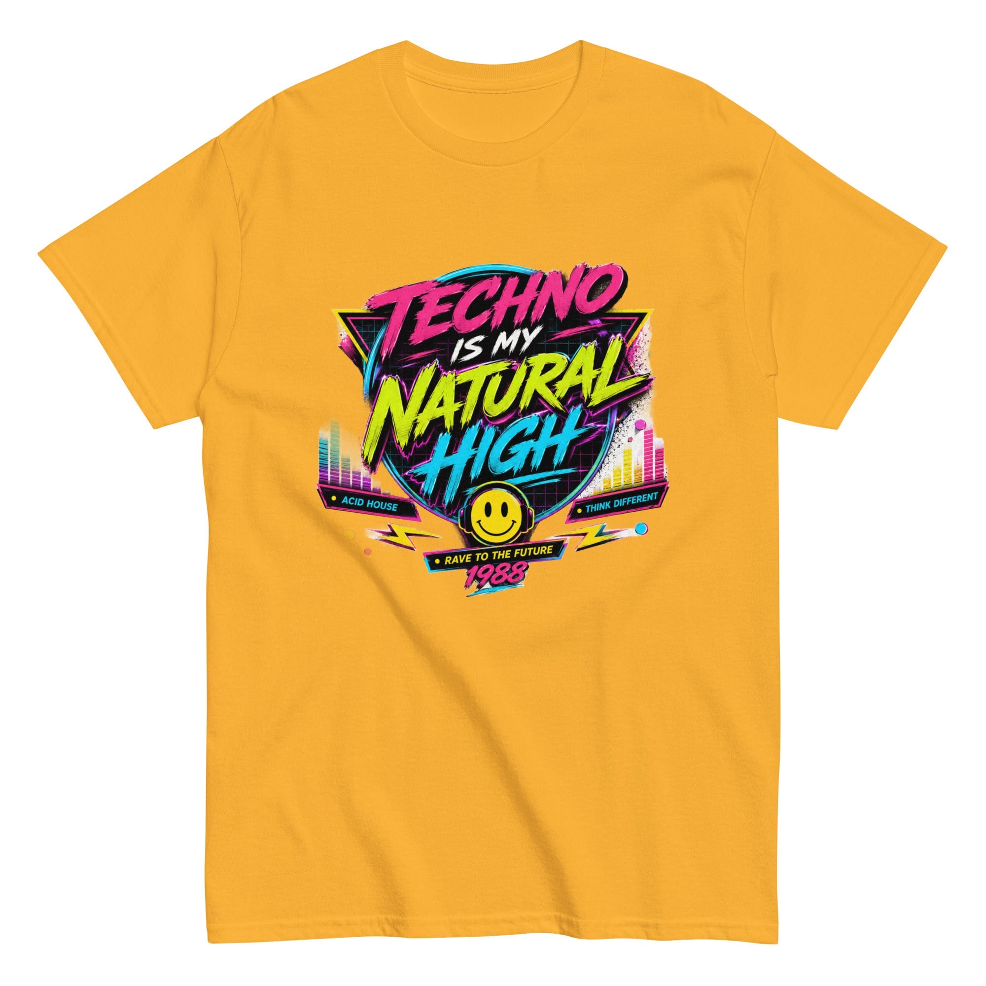 T-Shirt Vintage Techno Is My Natural High 1988. - Tshirt Vintage Factory