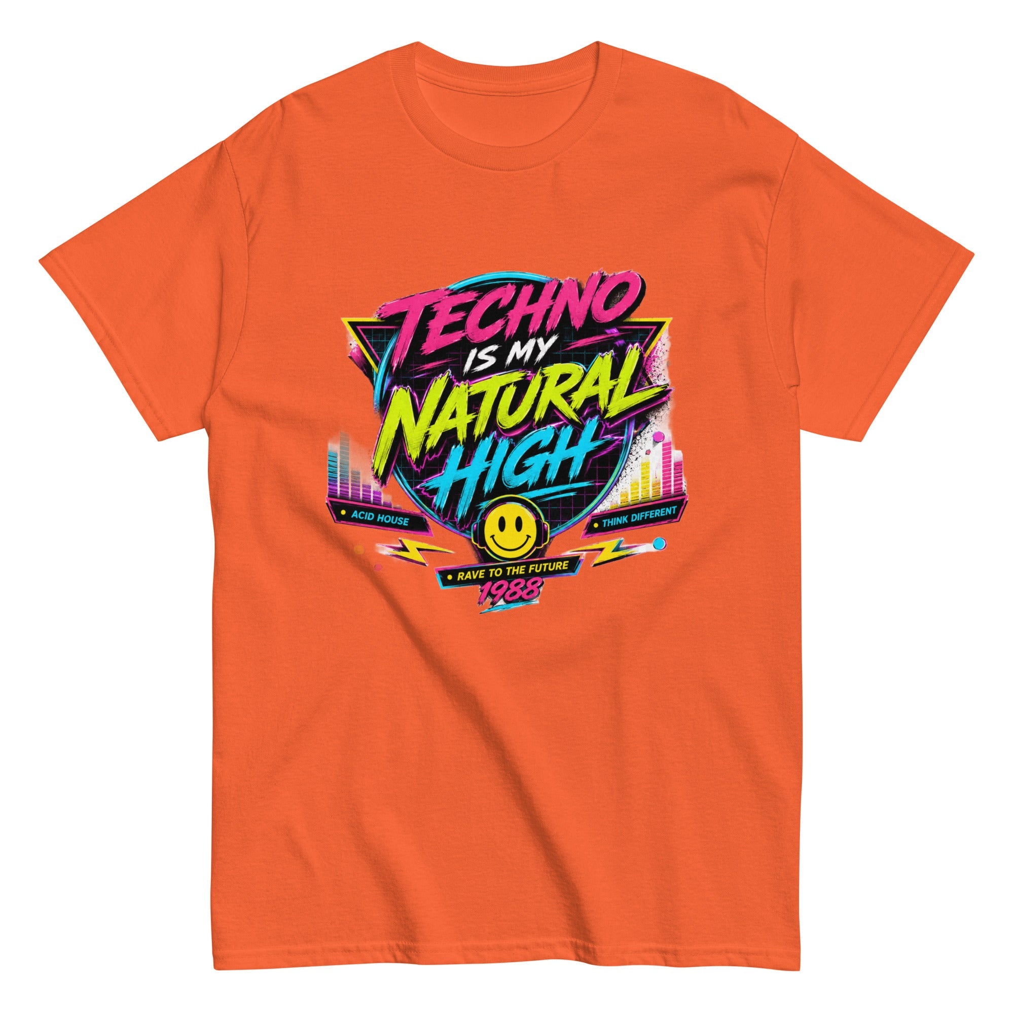 T-Shirt Vintage Techno Is My Natural High 1988. - Tshirt Vintage Factory