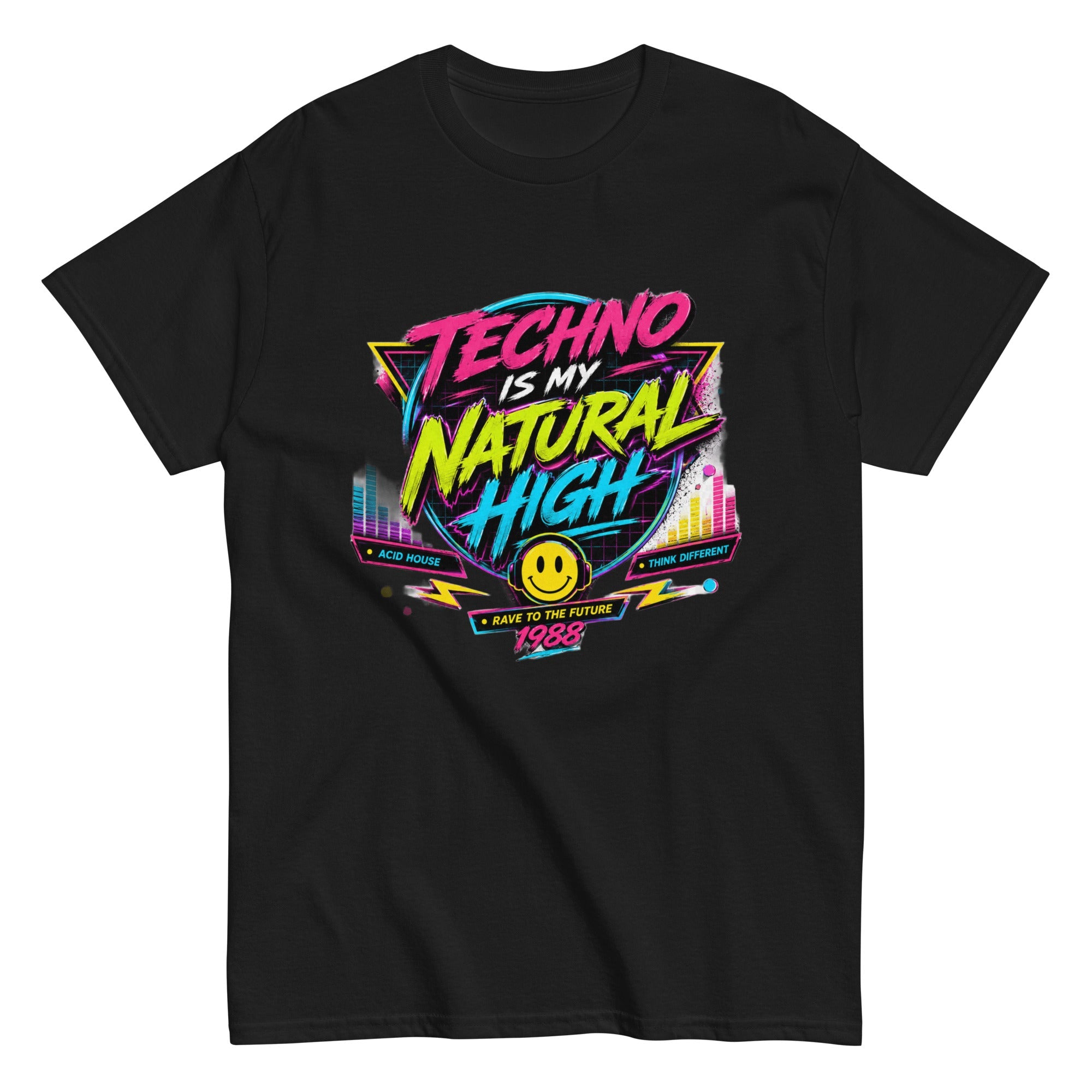 T-Shirt Vintage Techno Is My Natural High 1988. - Tshirt Vintage Factory