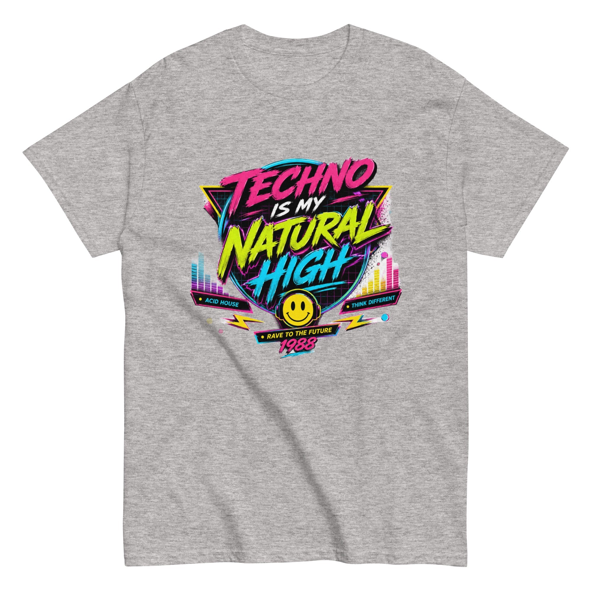 T-Shirt Vintage Techno Is My Natural High 1988. - Tshirt Vintage Factory