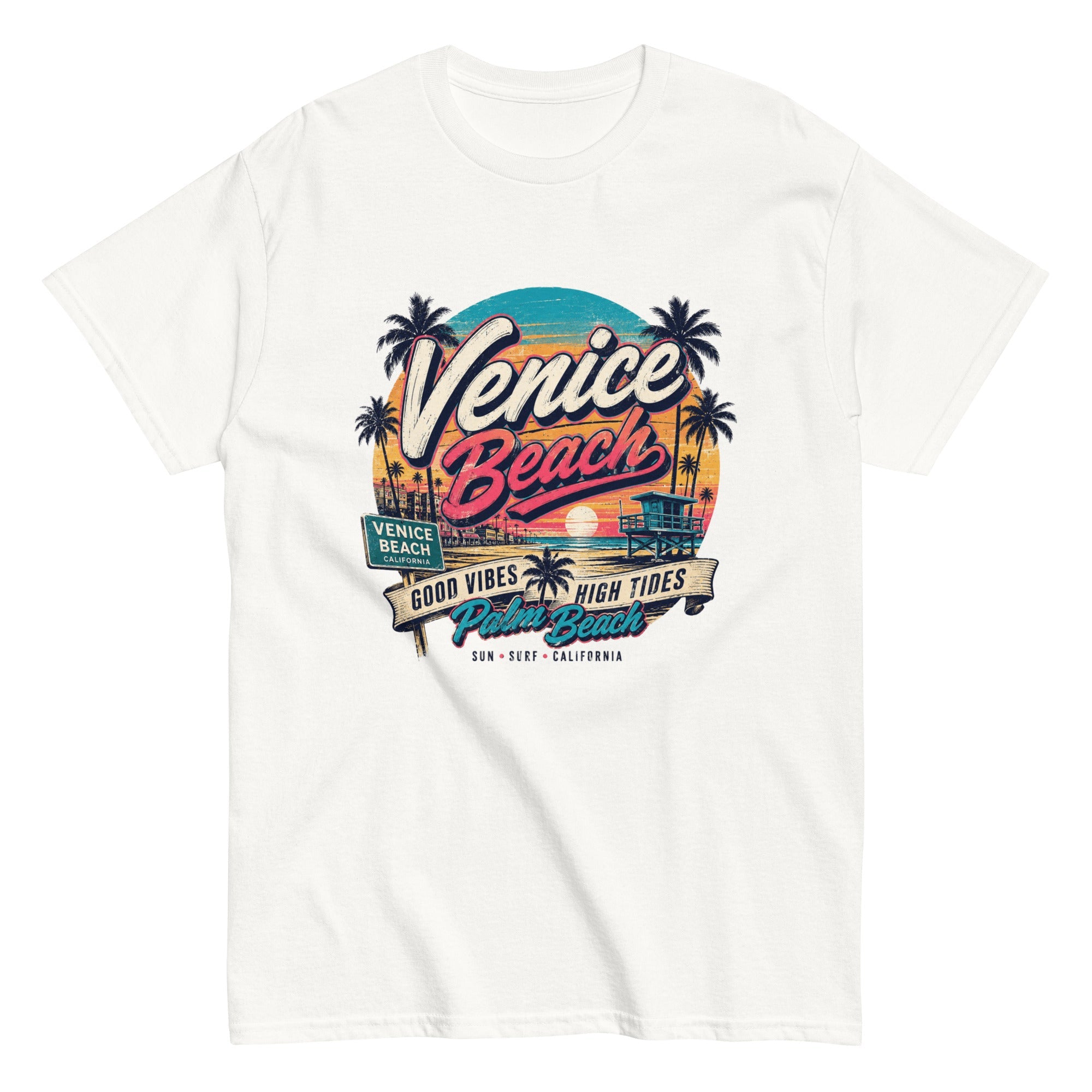 T-Shirt Vintage Venice Beach – Good Vibes High Tides - Tshirt Vintage Factory