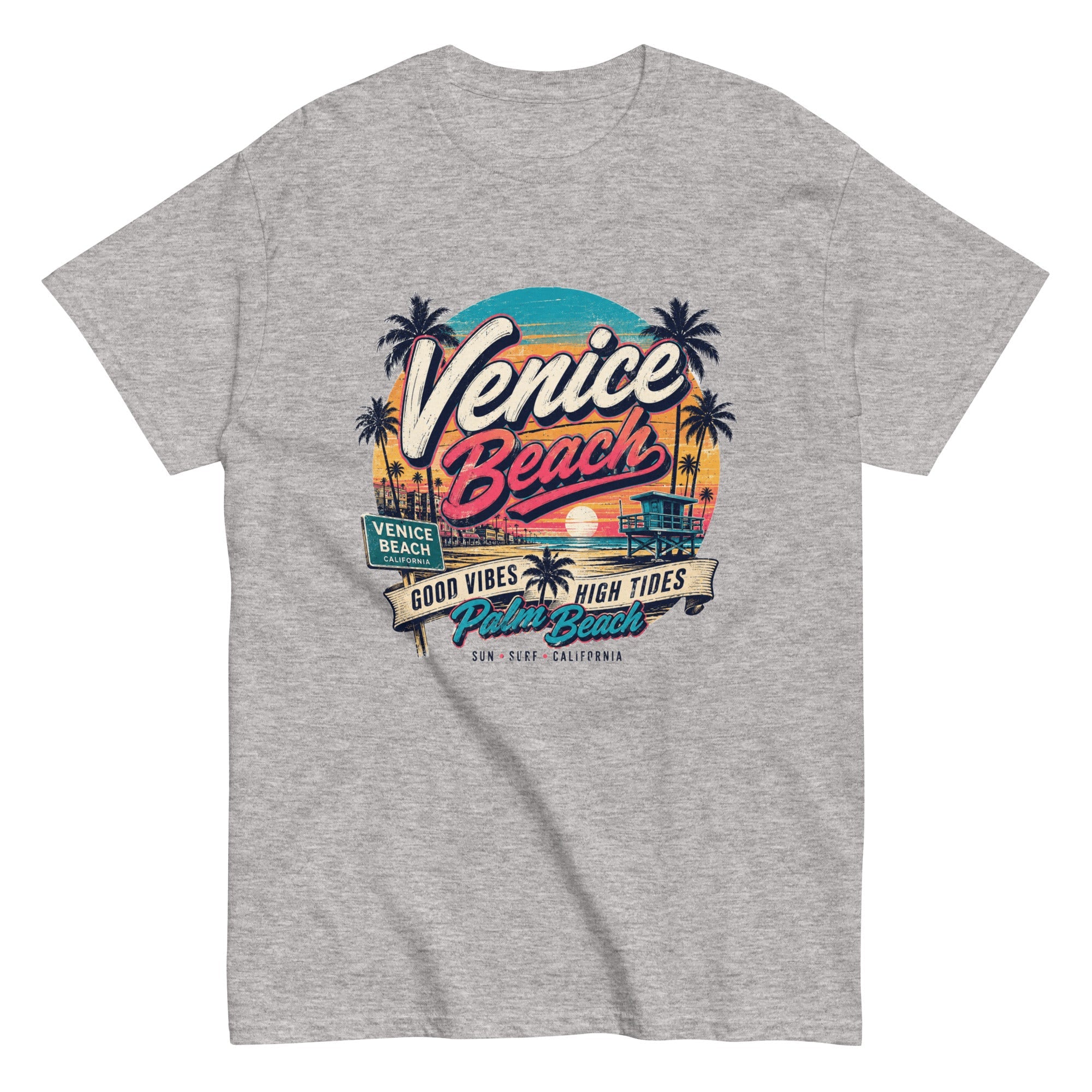 T-Shirt Vintage Venice Beach – Good Vibes High Tides - Tshirt Vintage Factory