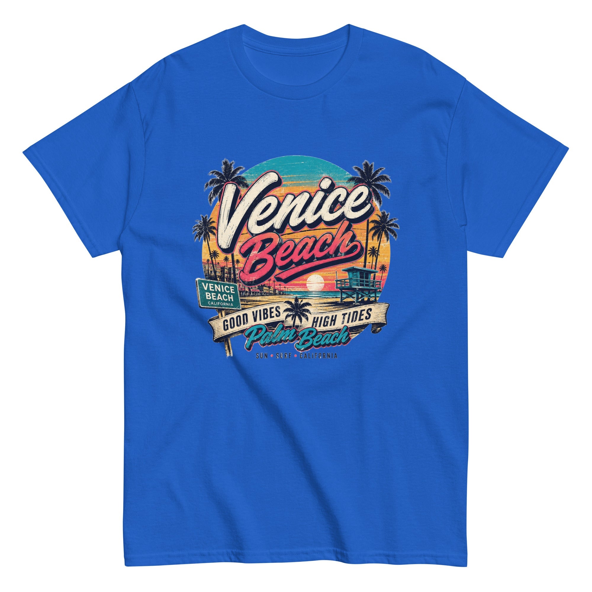 T-Shirt Vintage Venice Beach – Good Vibes High Tides - Tshirt Vintage Factory